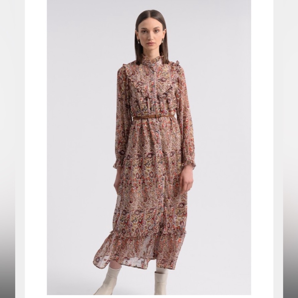 Molly Bracken Ruffled Maxi Dress - Size Small - NWT